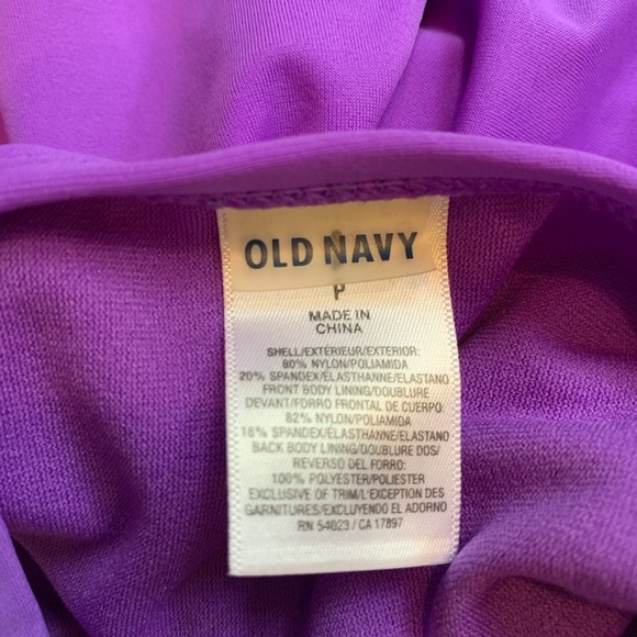 Old Navy Purple Power Mesh Paneled Front One Piece Suit - Picture 8 of 10